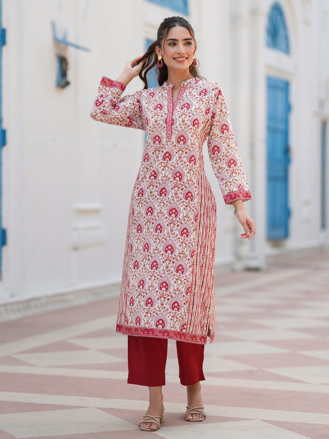 Floral Cotton Kurta for Women
