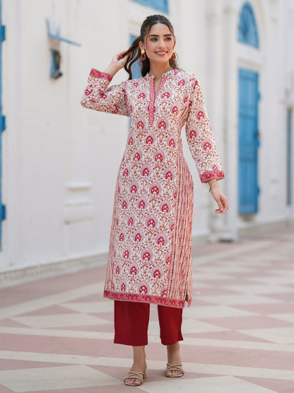 Floral Cotton Kurta for Women