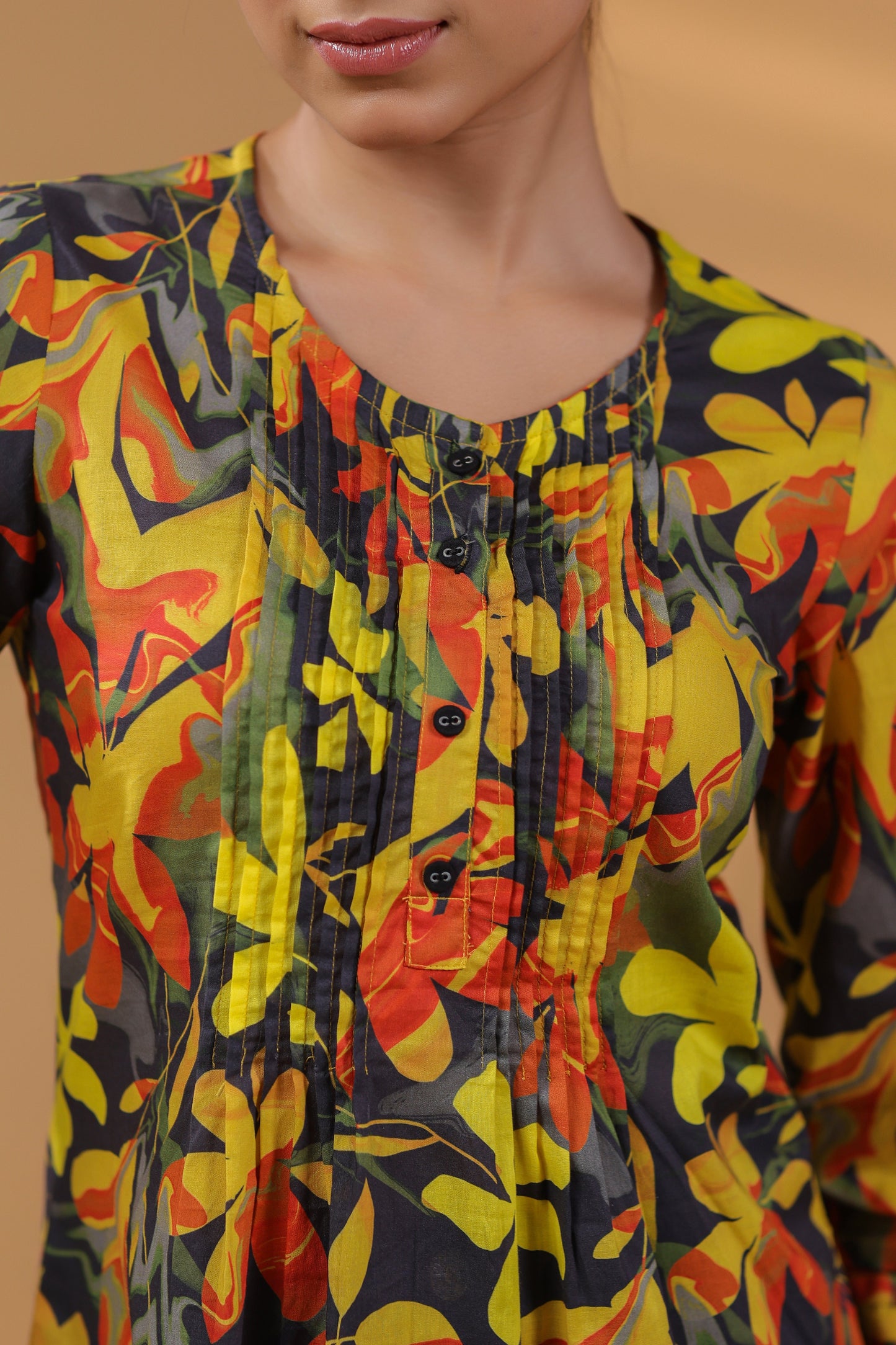 Floral Cotton Top in Black
