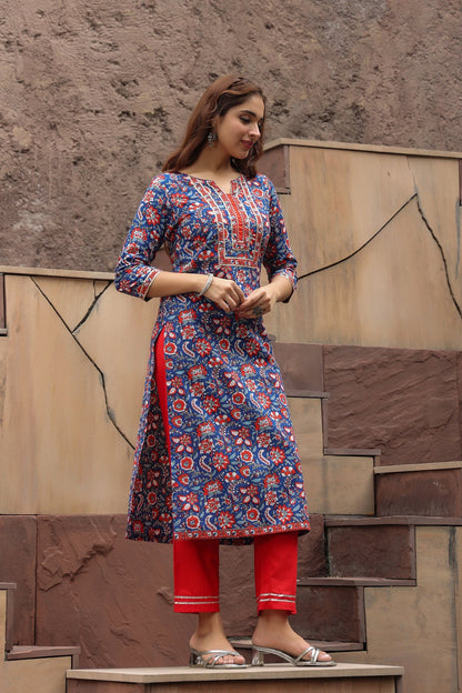 Floral Printed A-Line Kurta