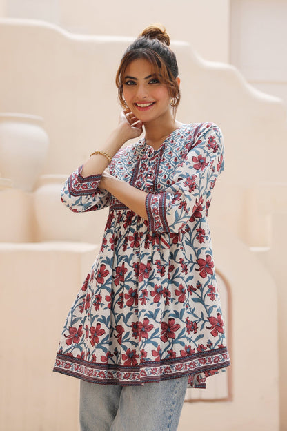 Floral Printed Empire Fit Top