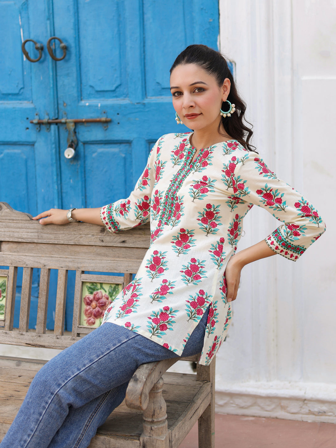 Floral cotton top