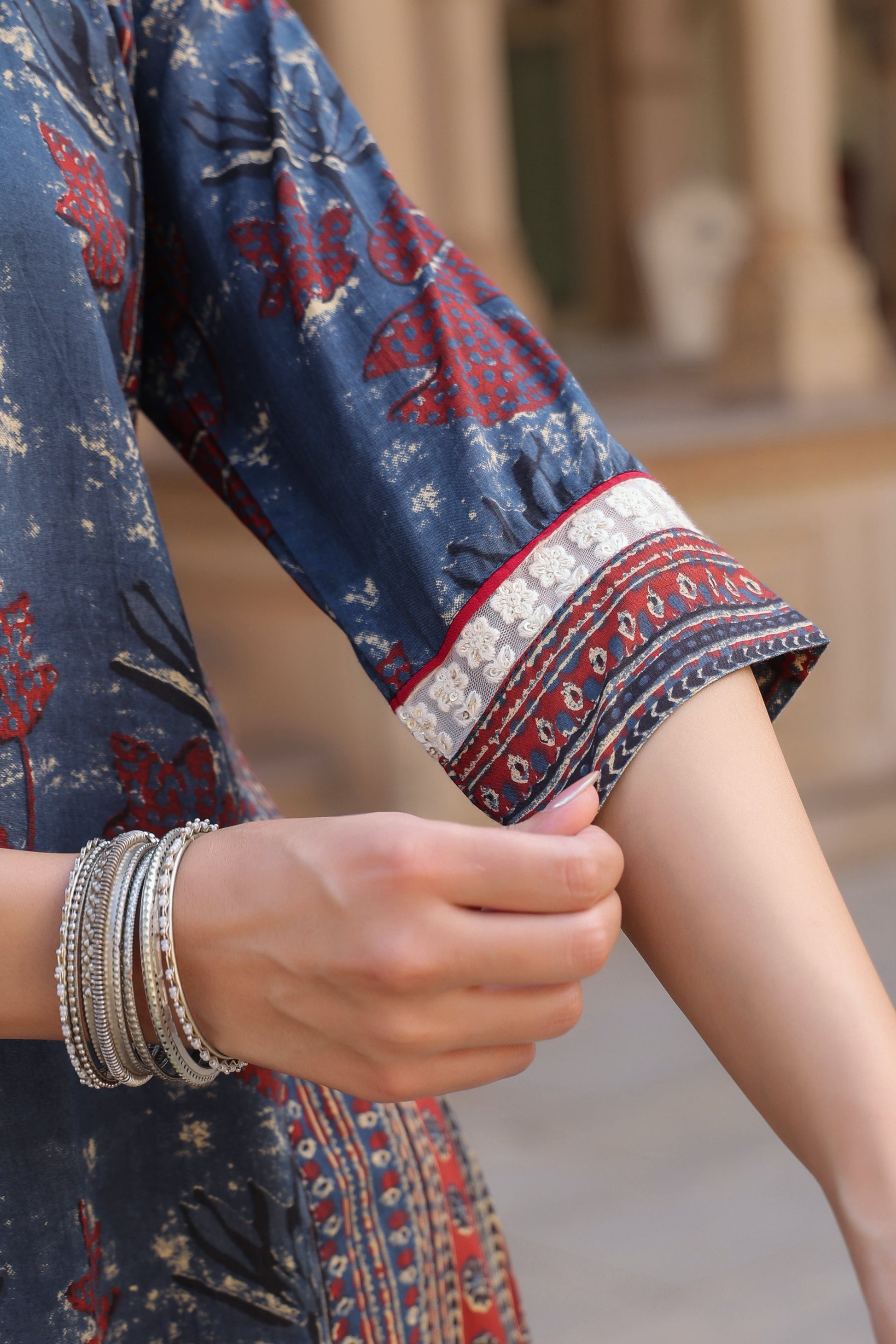 Floral embroidered kurta for women