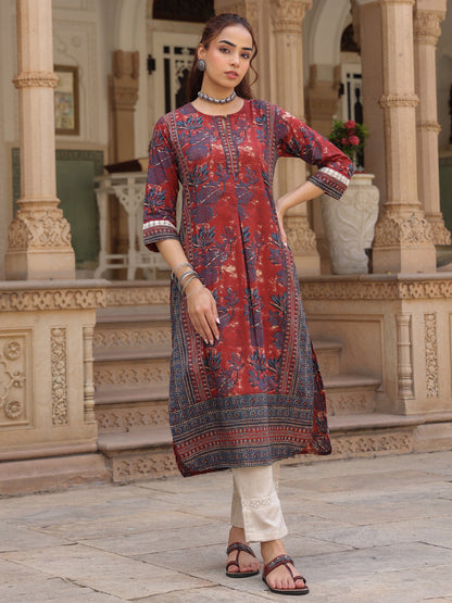 Floral embroidered women kurta