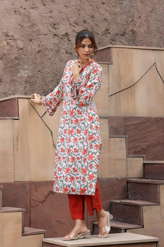 Floral ethnic kurta