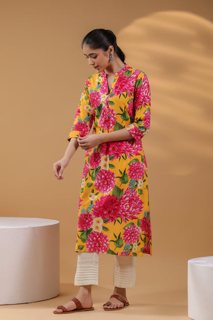 Floral printed kurta
