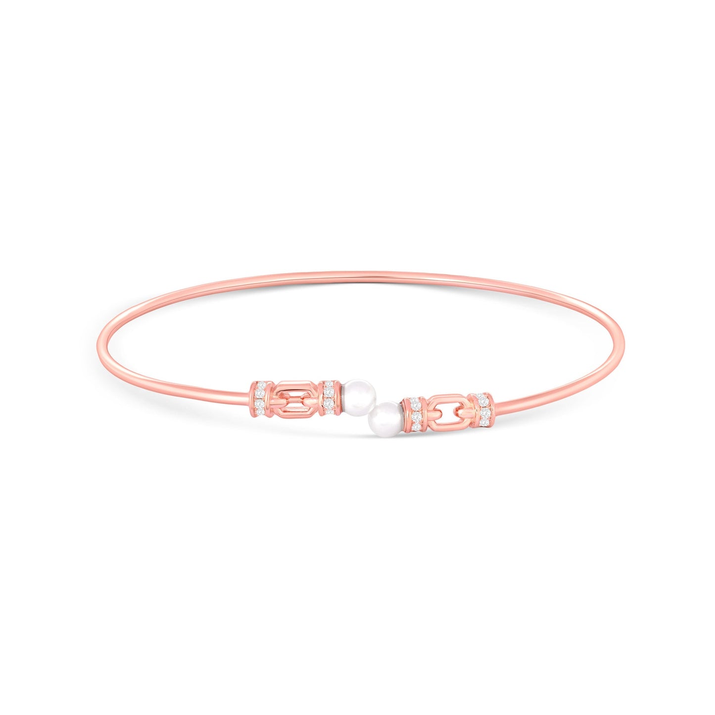 Linked Pearl Silver Kada