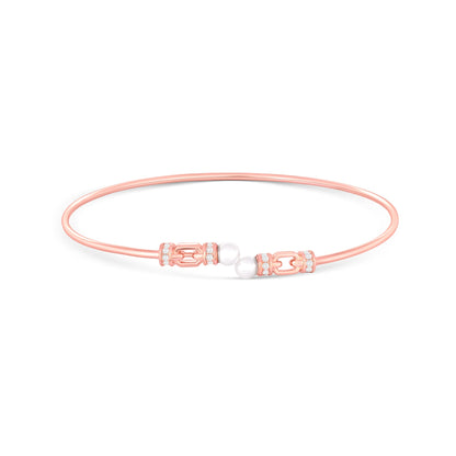 Linked Pearl Silver Kada