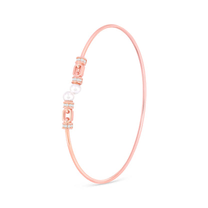 Linked Pearl Silver Kada