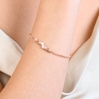 Linked Pearl Silver Kada