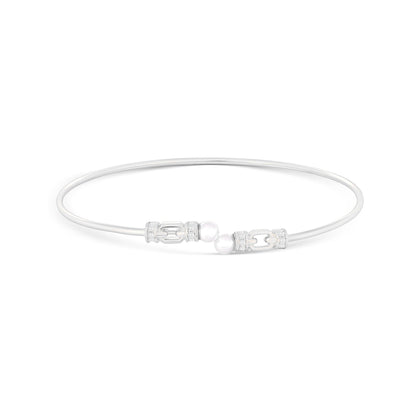 Linked Pearl Silver Kada
