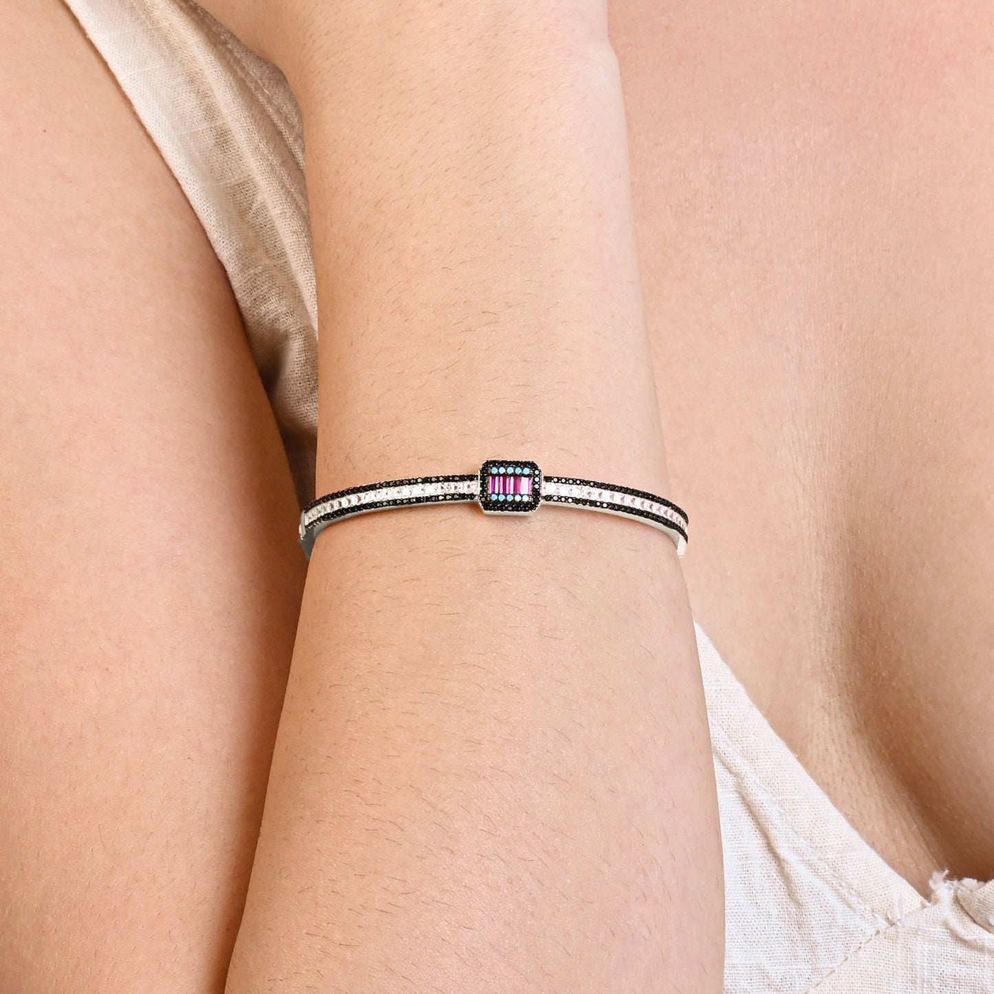 Prism Charm Silver Kada