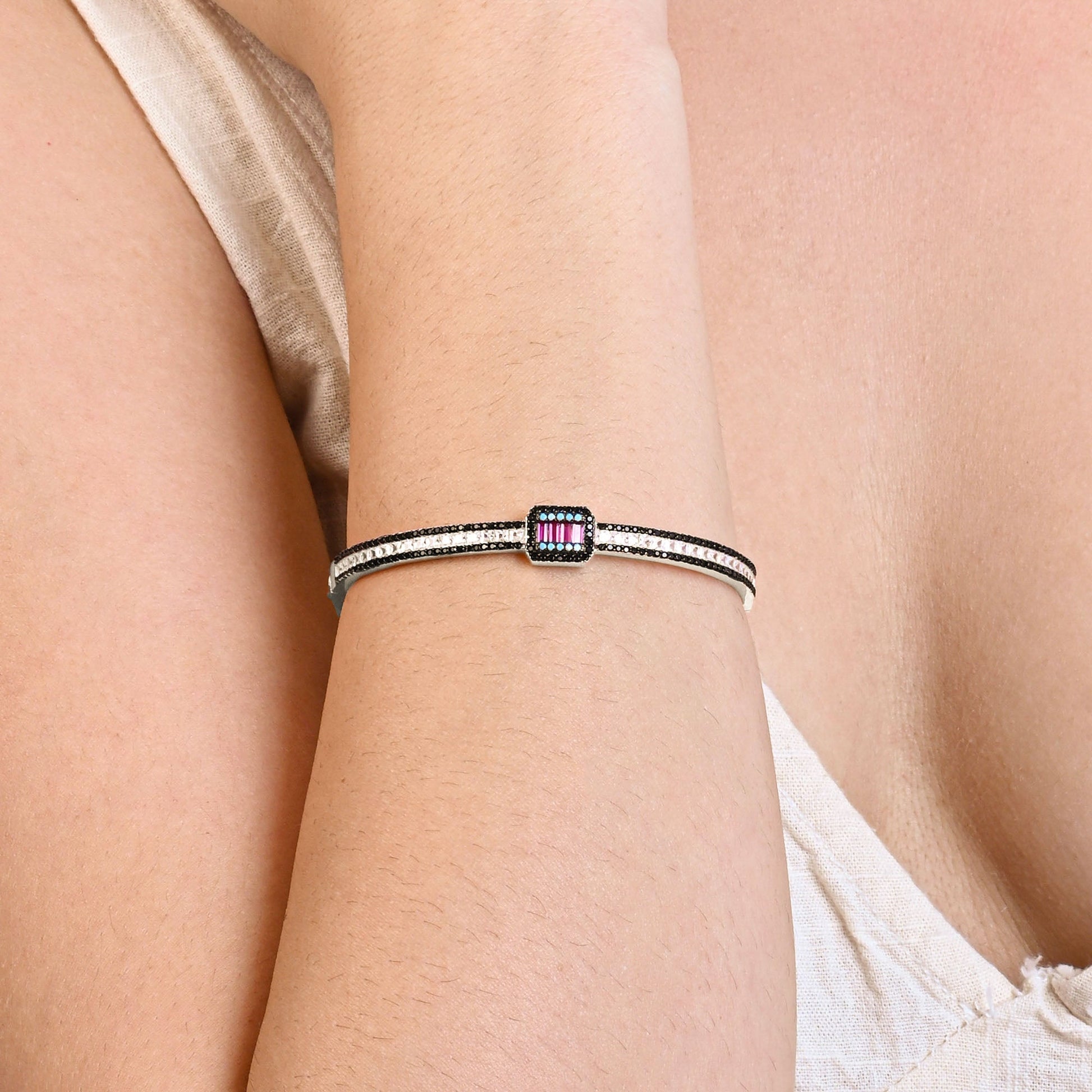 Prism Charm Silver Kada