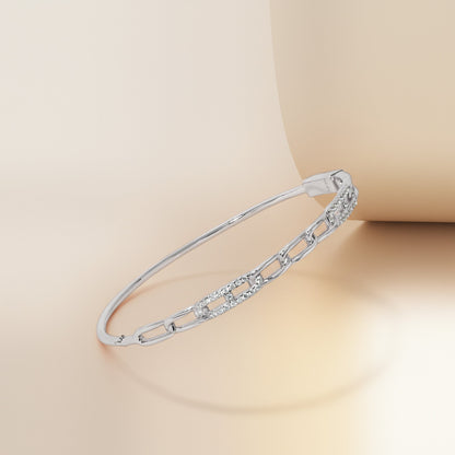 Linked Gleam Silver Kada