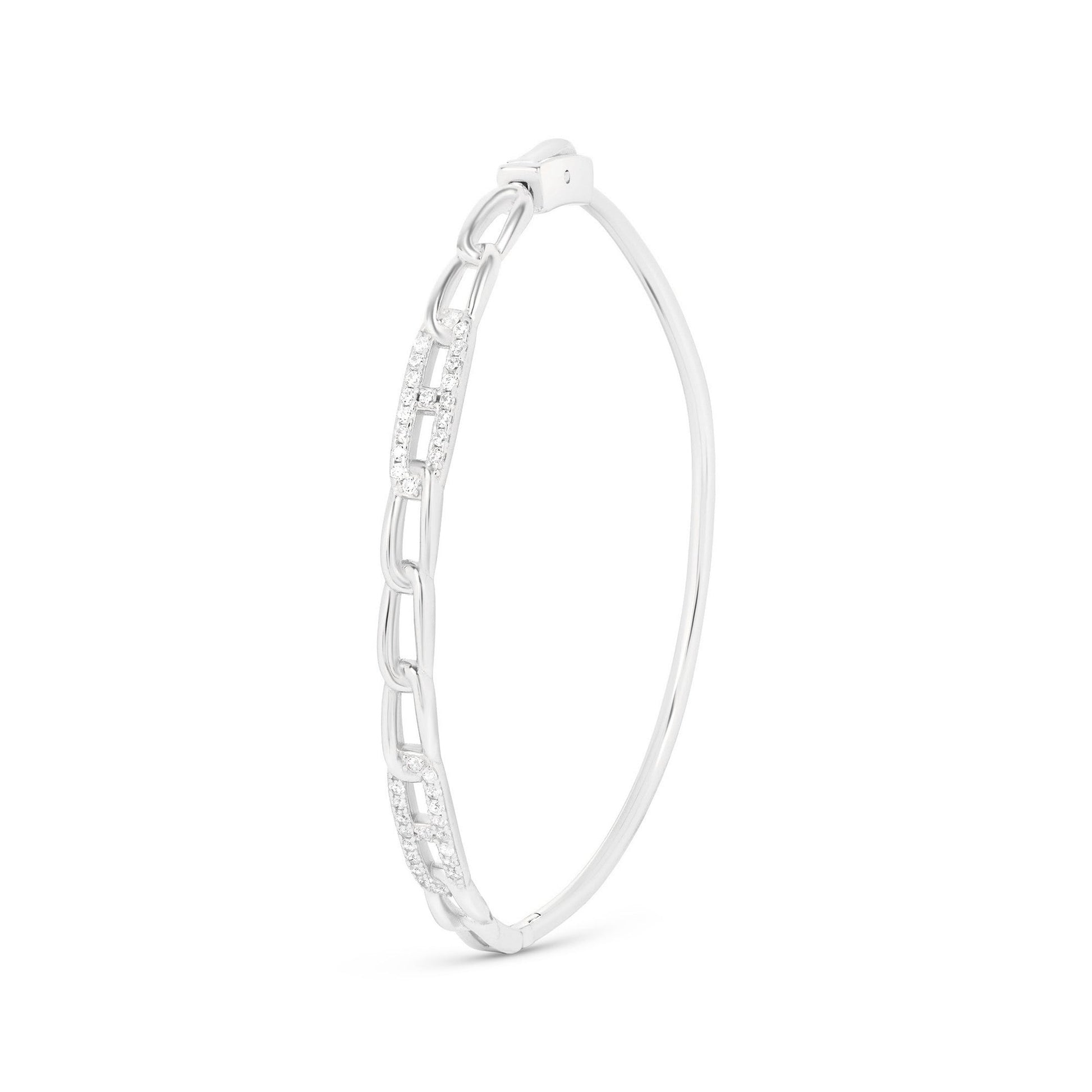 Linked Gleam Silver Kada