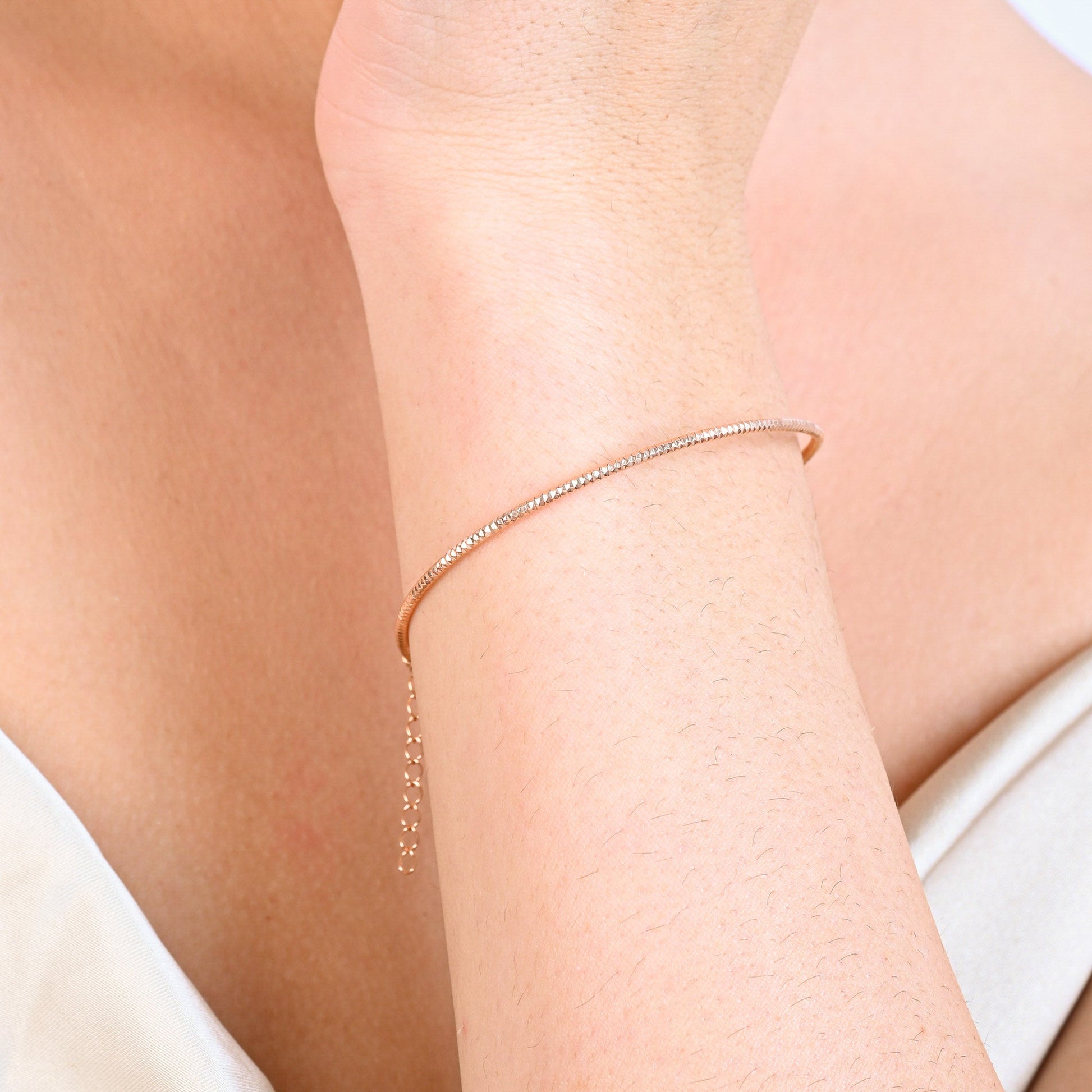 Sleek Serpent Silver Bracelet