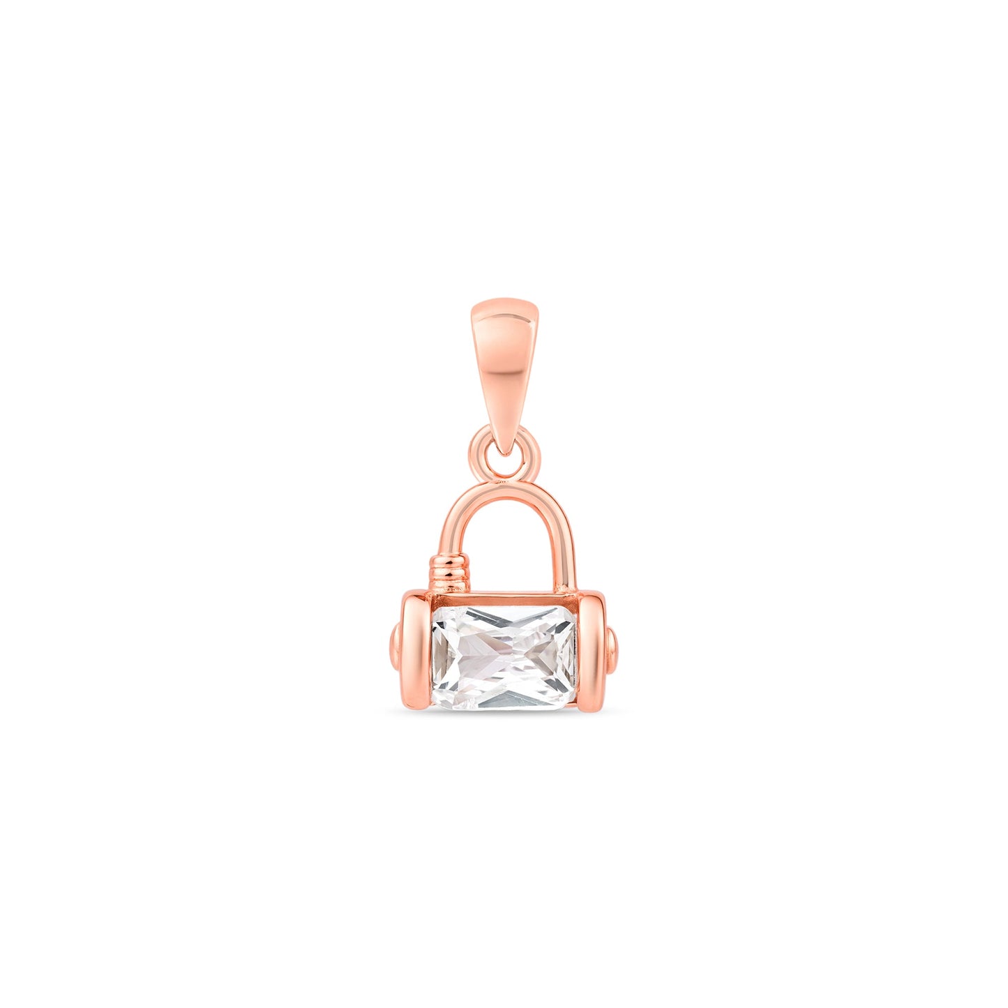 Crystal Lock Silver Pendant