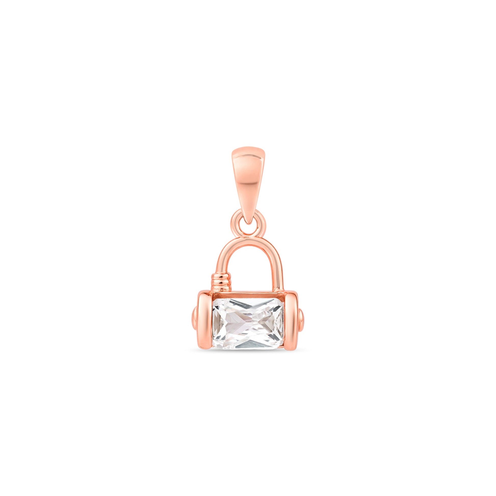 Crystal Lock Silver Pendant