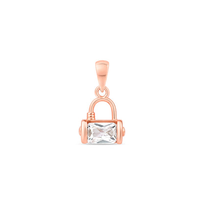 Crystal Lock Silver Pendant