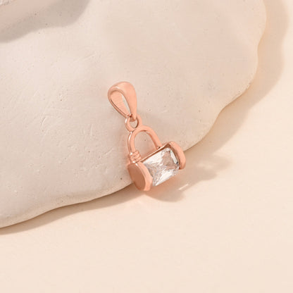 Crystal Lock Silver Pendant