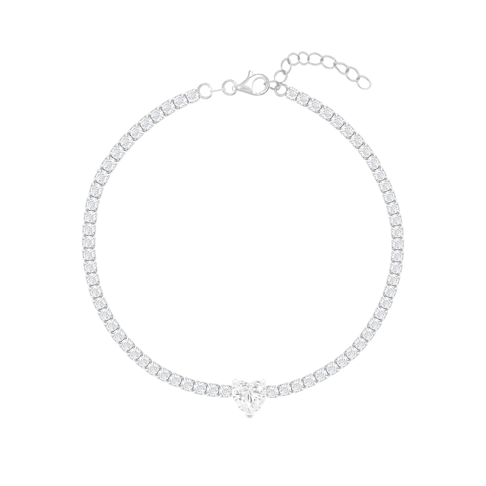Heartsparkle Silver Tennis Bracelet