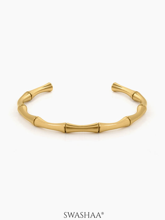 Gianella Bamboo Link 18K Gold Plated Cuff Bracelet