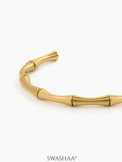 Gianella Bamboo Link 18K Gold Plated Cuff Bracelet