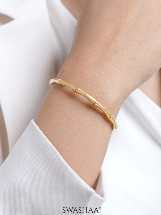 Gianella Bamboo Link 18K Gold Plated Cuff Bracelet