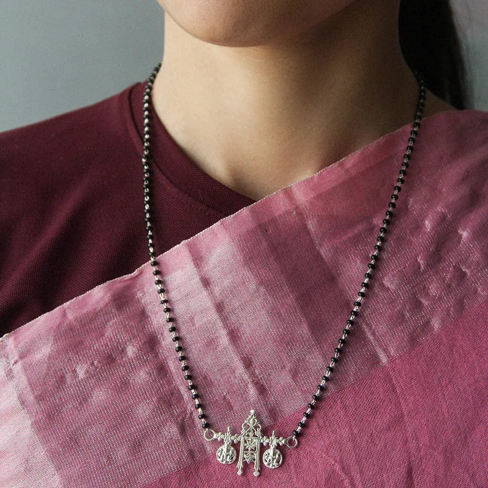 Goddess Lakshmi Sterling Silver Mangalsutra