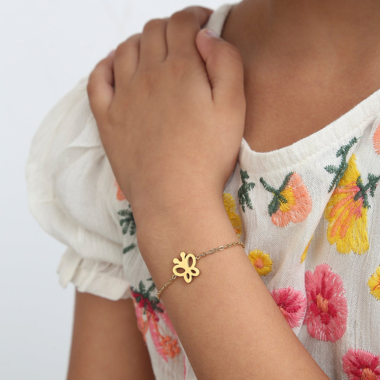 Gold Butterfly 18K Gold Plated Children's Bracelet - Twisty Locks  - Kids and Women Hair Accessories, Fashion Clothing and Jewellery India