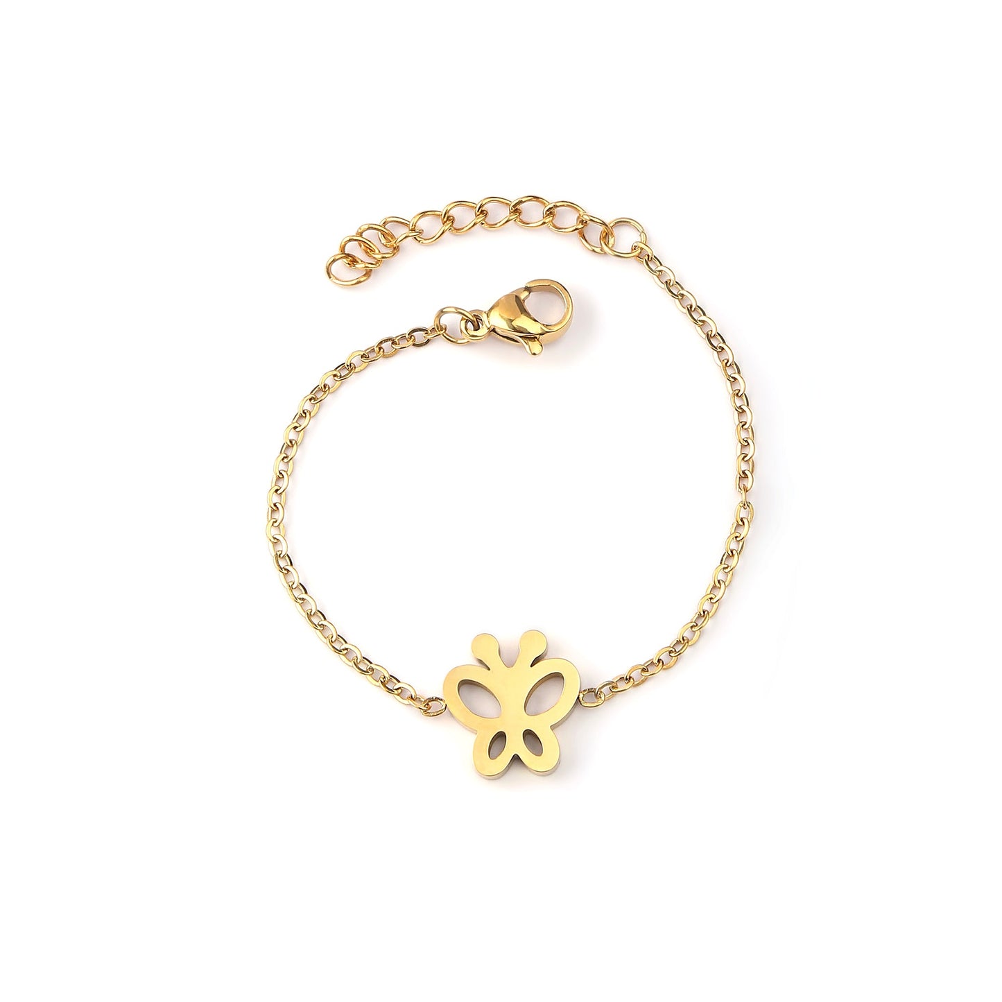 Gold Butterfly 18K Gold Plated Children's Bracelet - Twisty Locks  - Kids and Women Hair Accessories, Fashion Clothing and Jewellery India