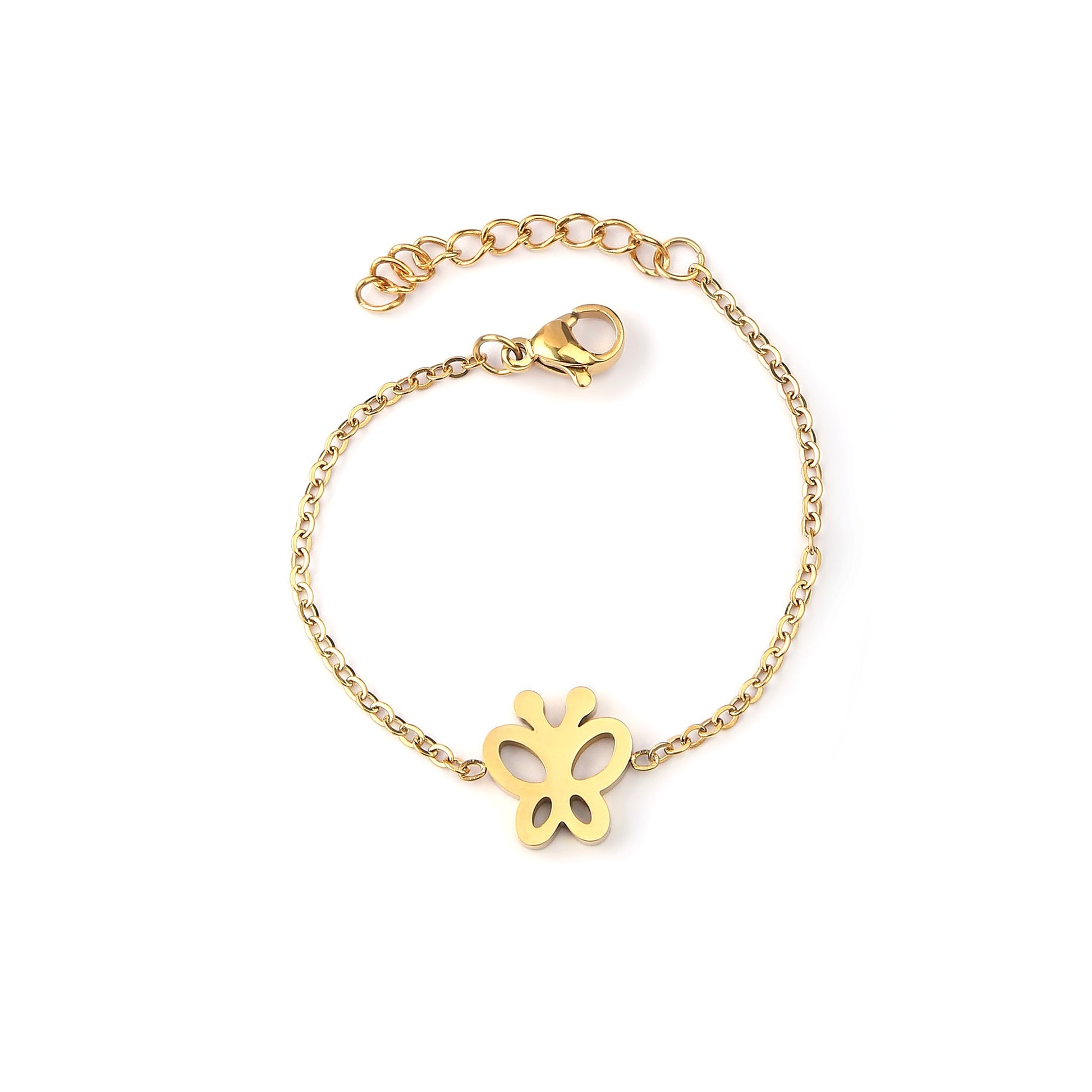 Gold Butterfly 18K Gold Plated Children's Bracelet - Twisty Locks  - Kids and Women Hair Accessories, Fashion Clothing and Jewellery India