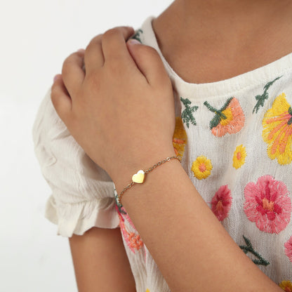 Gold Heart 18K Gold Plated Children's Bracelet - Twisty Locks  - Kids and Women Hair Accessories, Fashion Clothing and Jewellery India