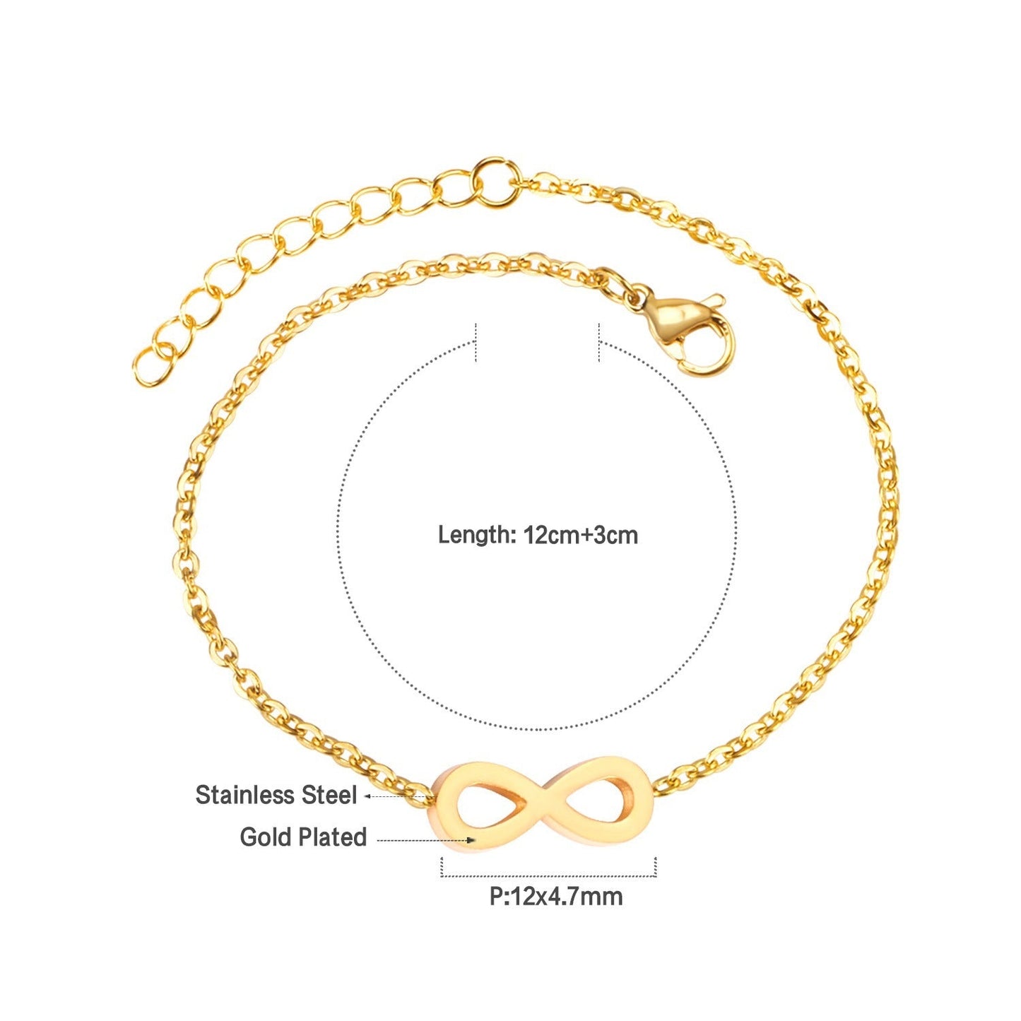 Gold Infinity 18K Gold Plated Children's Bracelet - Twisty Locks  - Kids and Women Hair Accessories, Fashion Clothing and Jewellery India
