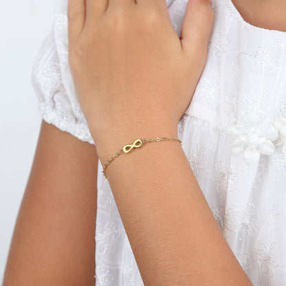 Gold Infinity 18K Gold Plated Children's Bracelet - Twisty Locks  - Kids and Women Hair Accessories, Fashion Clothing and Jewellery India
