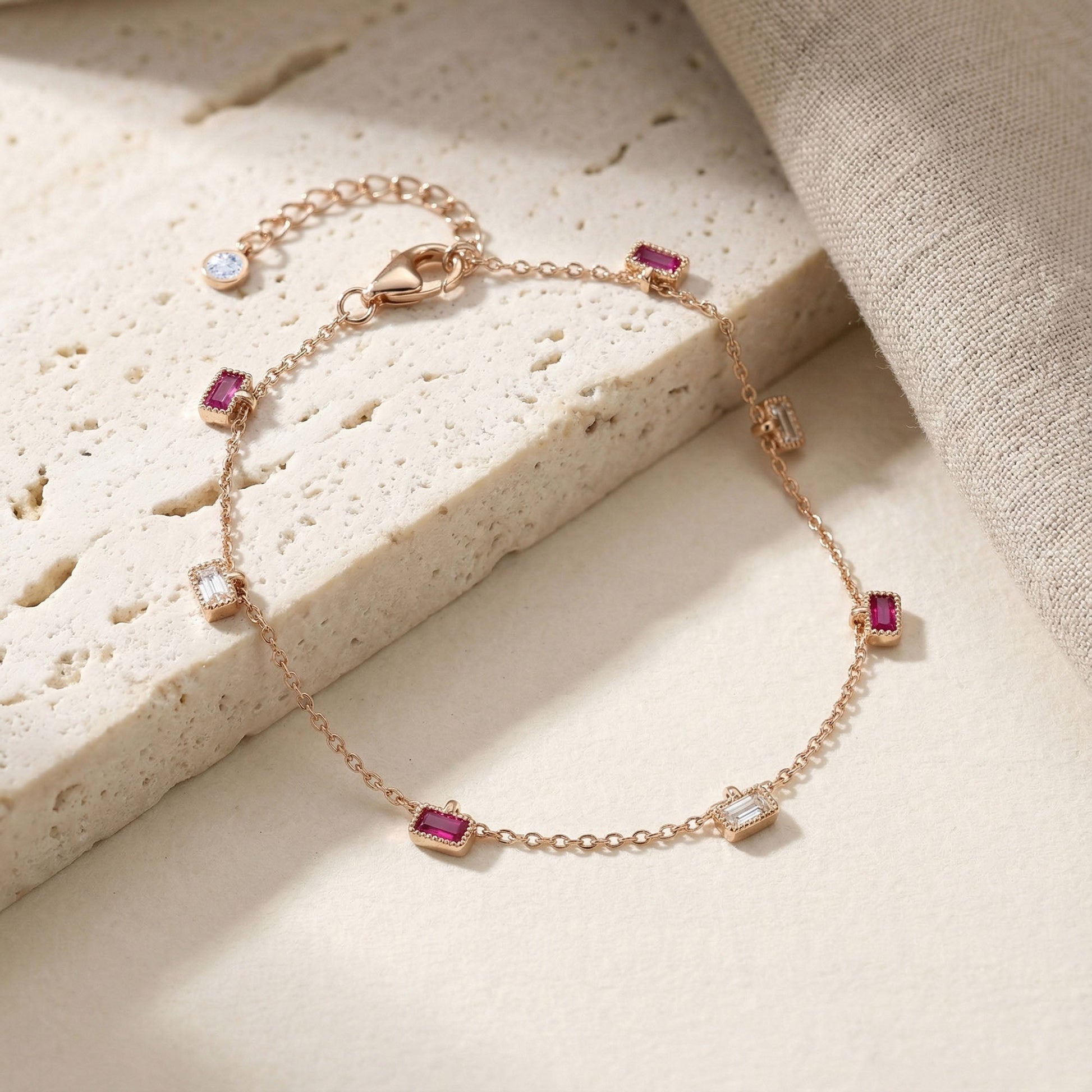 Square Accent Silver Bracelet