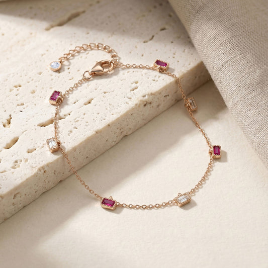 Square Accent Silver Bracelet