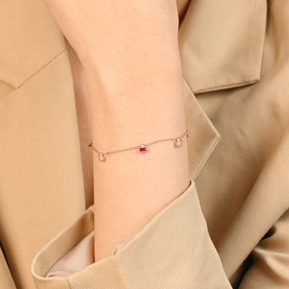 Square Accent Silver Bracelet