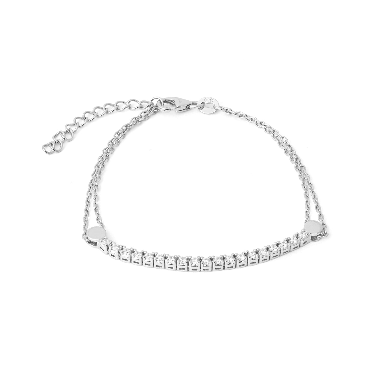 Minimal CZ Bar Silver Bracelet