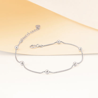 Tiny Bead Silver Bracelet