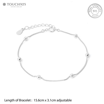 Tiny Bead Silver Bracelet