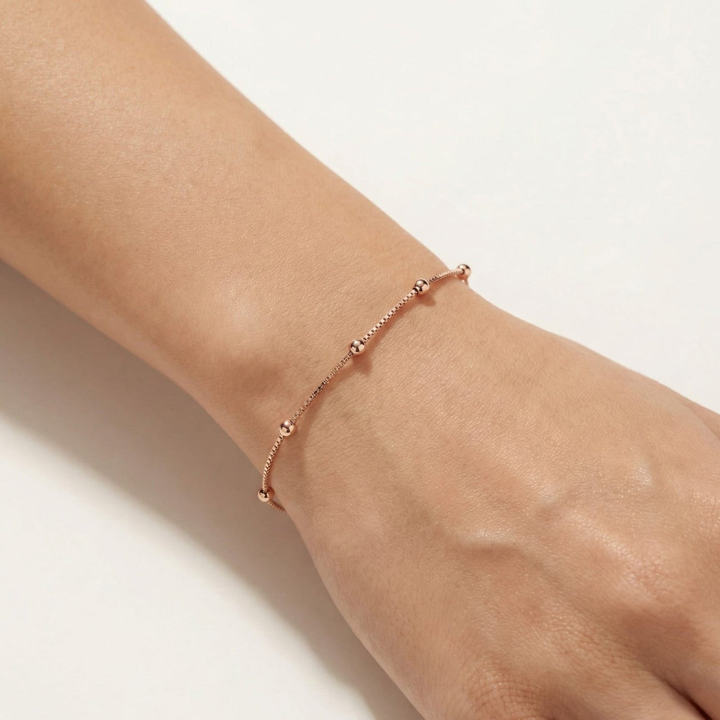 Tiny Bead Silver Bracelet