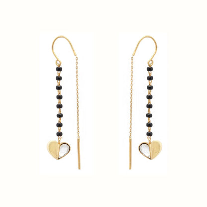 92.5 Sterling Silver Kundan Heart Mangalsutra Earring