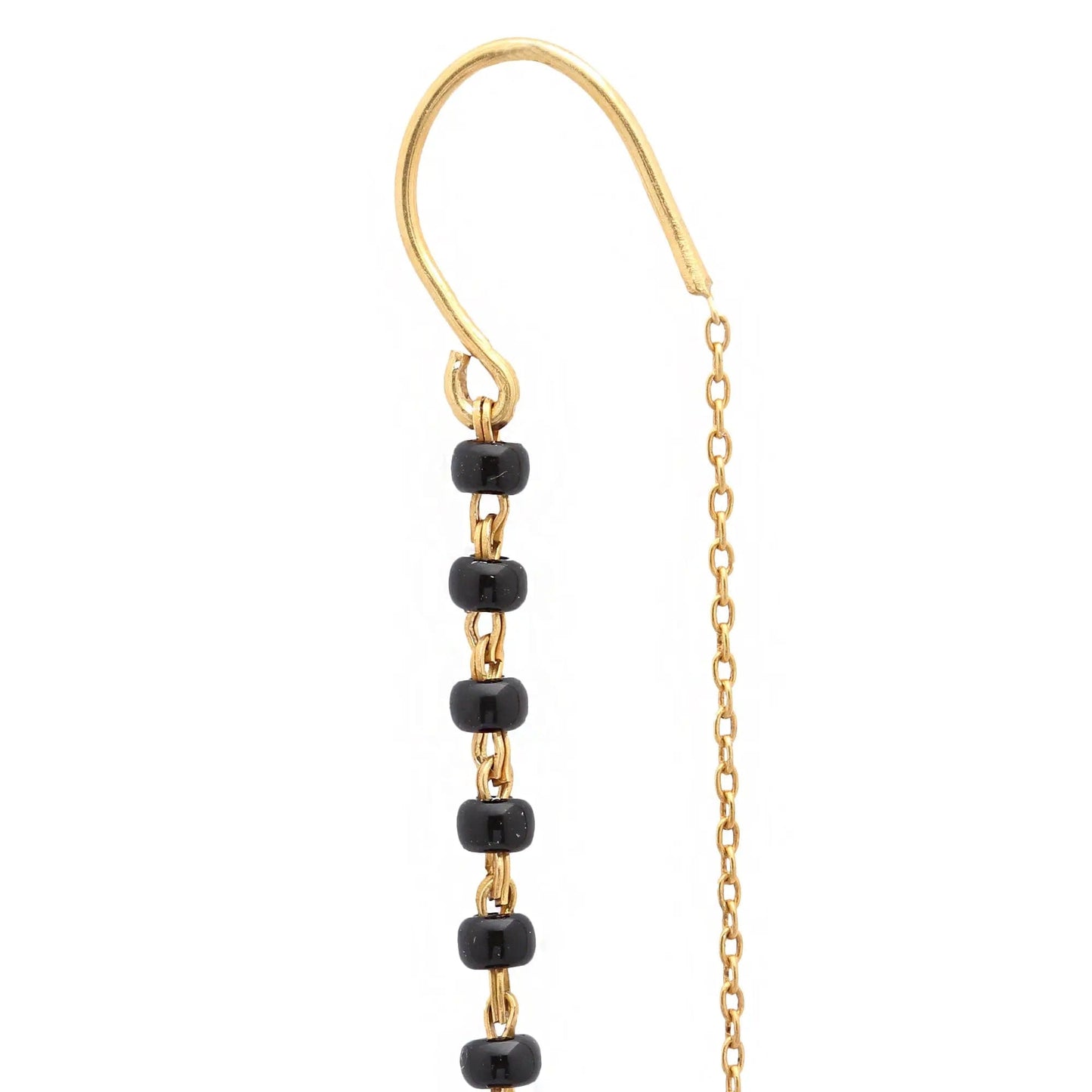 92.5 Sterling Silver Kundan Heart Mangalsutra Earring