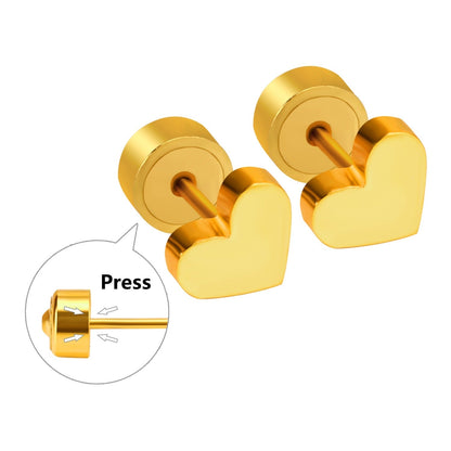 Hearts 18K Gold Plated Children's Earrings - Twisty Locks  - Kids and Women Hair Accessories, Fashion Clothing and Jewellery India