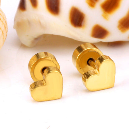 Hearts 18K Gold Plated Children's Earrings - Twisty Locks  - Kids and Women Hair Accessories, Fashion Clothing and Jewellery India