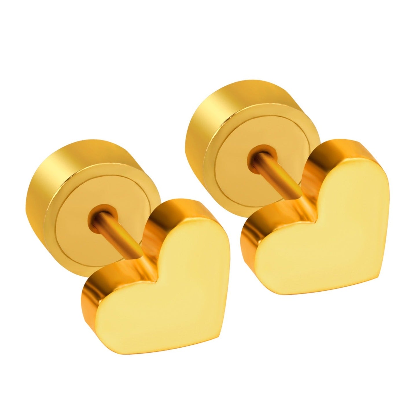 Hearts 18K Gold Plated Children's Earrings - Twisty Locks  - Kids and Women Hair Accessories, Fashion Clothing and Jewellery India