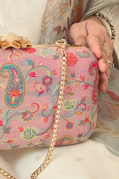 Hina pashmina cashmere clutch - Pink