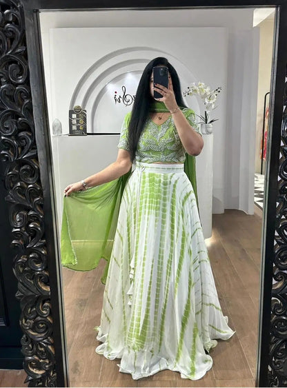 Faux Georgette Shibori Print Lehenga Choli - Premium  from Ethenika.com - Just INR 2490! Shop now at Ethenika.com 