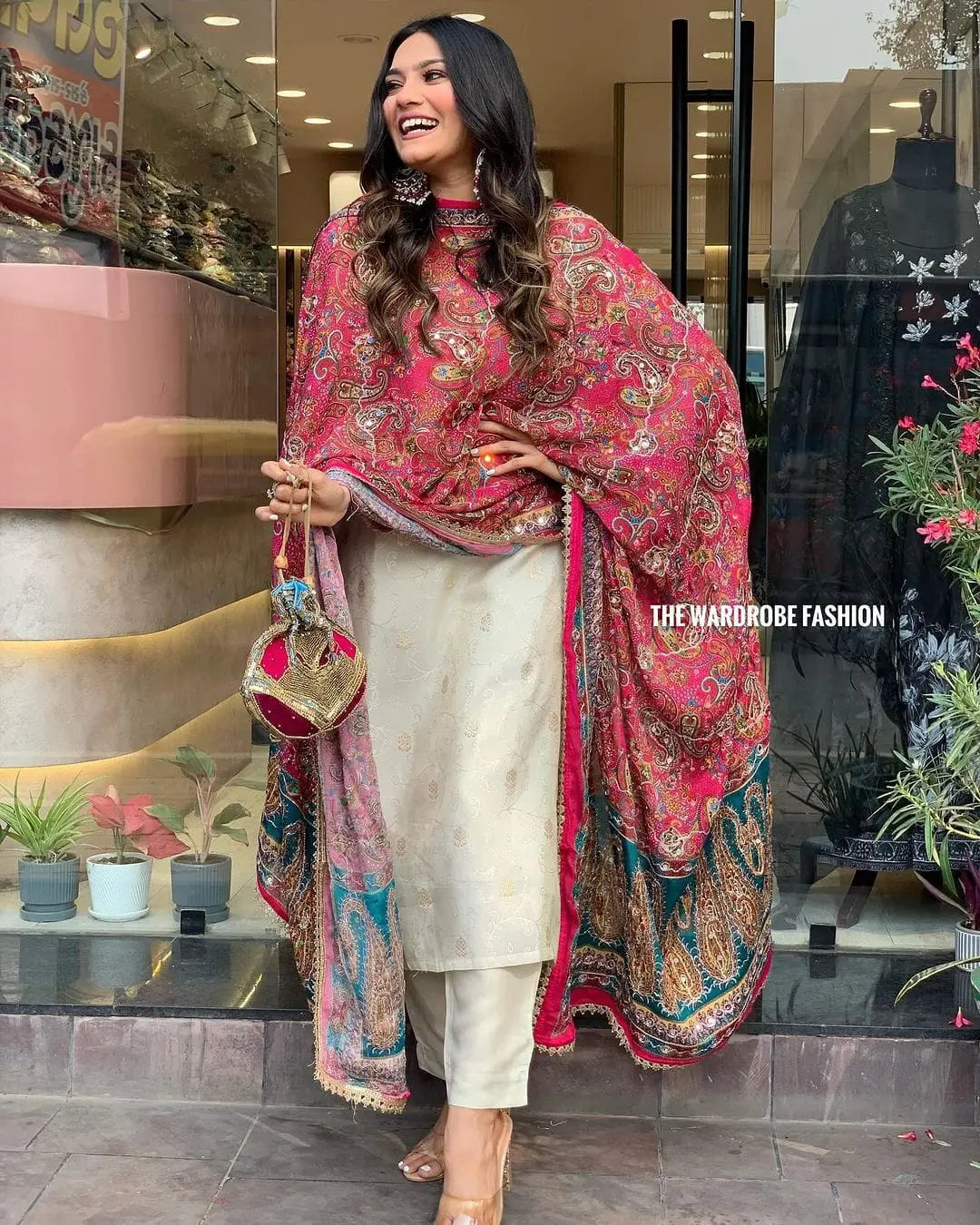 Jeckard Silk Embroidery Zari work Kurti Pant dupatta  Set - Premium  from Ethenika.com - Just INR 2590! Shop now at Ethenika.com 